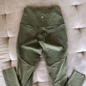 Lulu Lemmon olive green stretch leggings 4